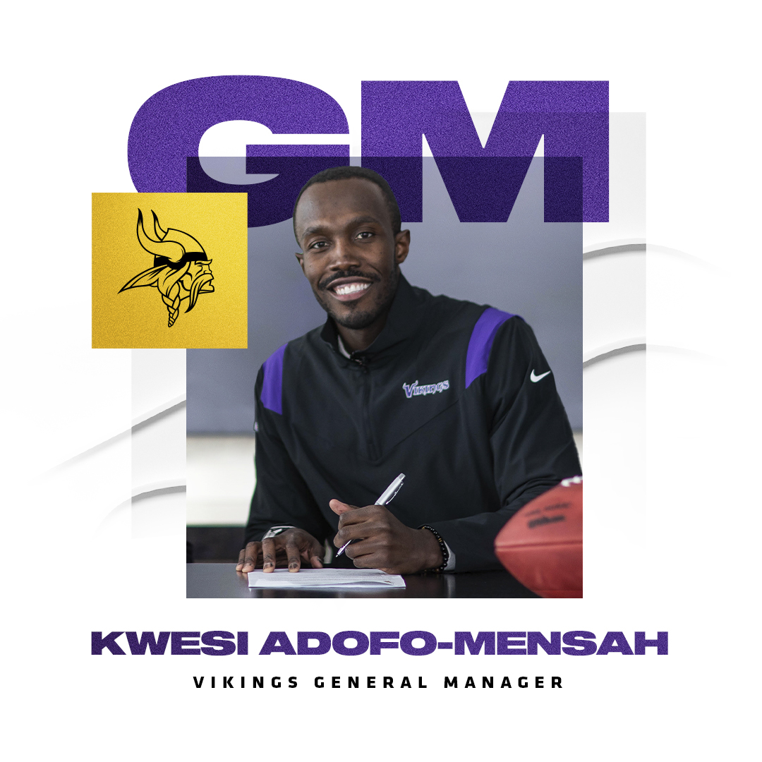Los Minnesota Vikings nombran a Kwesi Adofo-Mensah como nuevo Gerente General