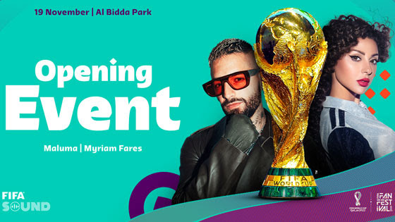 Maluma y Myriam Fares encabezarán la ceremonia de inauguración del FIFA Fan Festival™ en Doha.